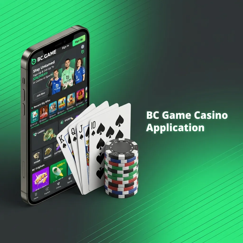 BC Game Casino mobile app interface showing slots, table games, and live dealer options from top providers