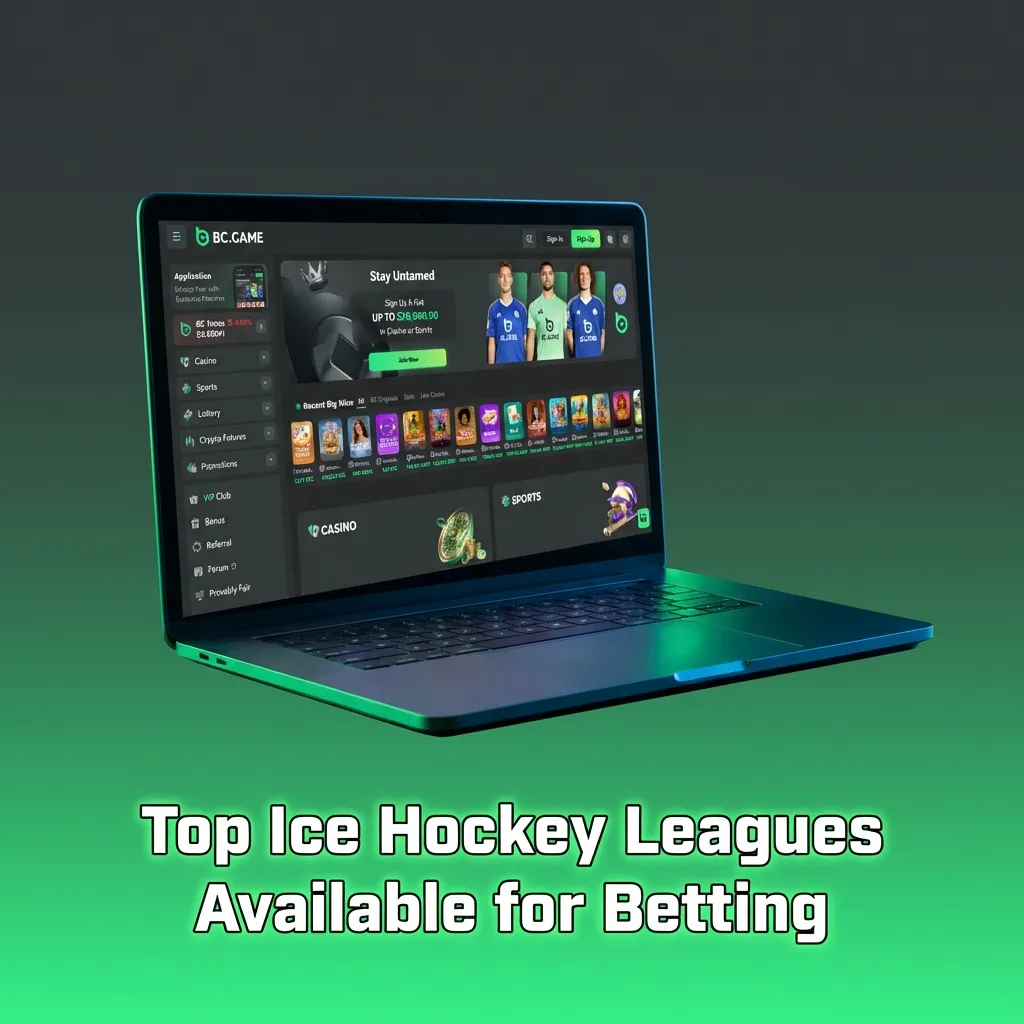 Major ice hockey leagues including NHL, KHL, SHL, and international tournaments available for sports betting