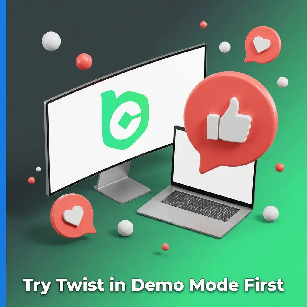 Player testing BC Game's Twist wheel in free demo mode with virtual credits before wagering real money