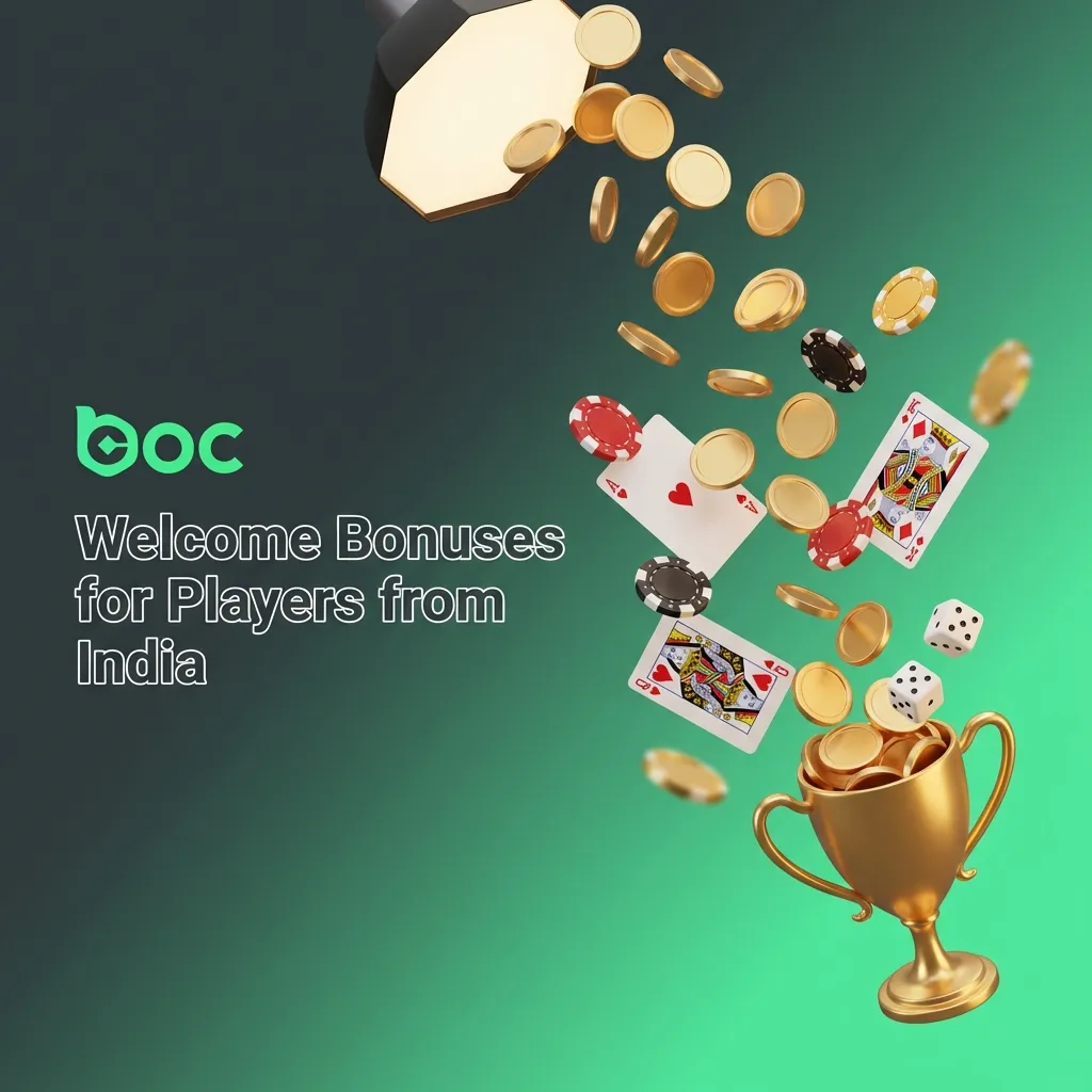 BC Game welcome bonus offers for Indian players showing 180% and 300% first deposit bonus options