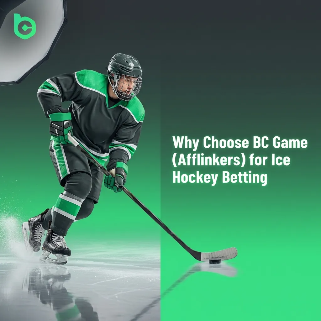 BC Game ice hockey betting platform showing live odds, league coverage, and mobile interface for NHL and international tournaments